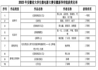  我校学子在2023年安徽省大学生微电影大赛中取得佳绩